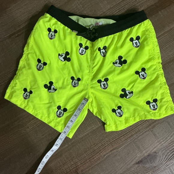 MC2 Saint Barth Men’s Mickey Mouse Embroidered Swim Shorts In Florescent Yellow - Picture 8 of 9